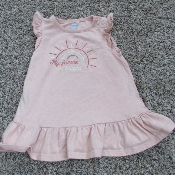 Garanimals Ruffle T Shirt Girls Size 18M Orang Short Sleeve Rainbow Pullover Top - Picture 1 of 4